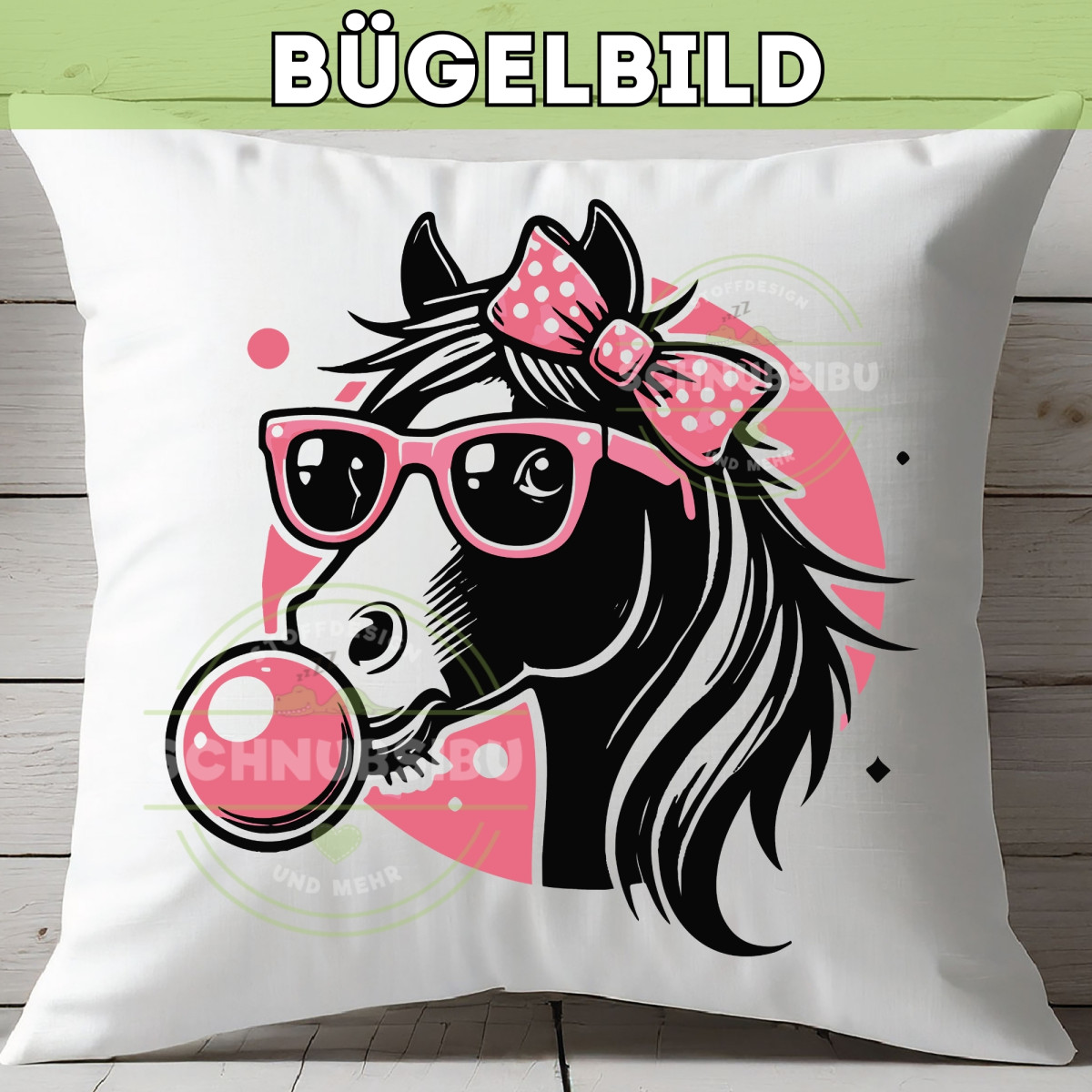 Bügelbild Bubble Gum Pferd